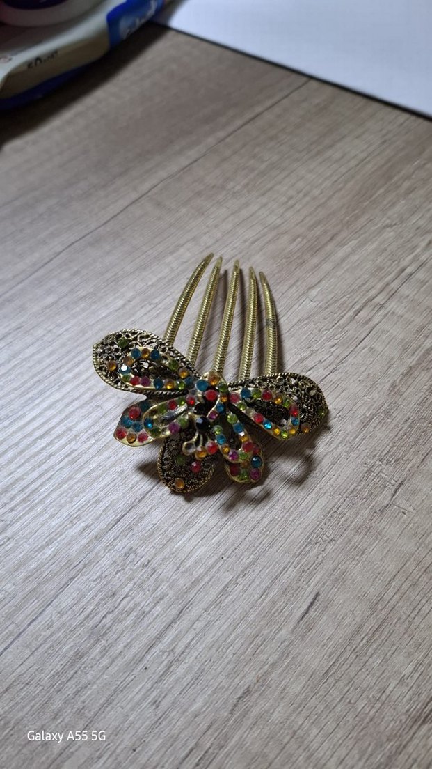 Renkli Taşlı Kelebek Saç Tokası - Görsel 4