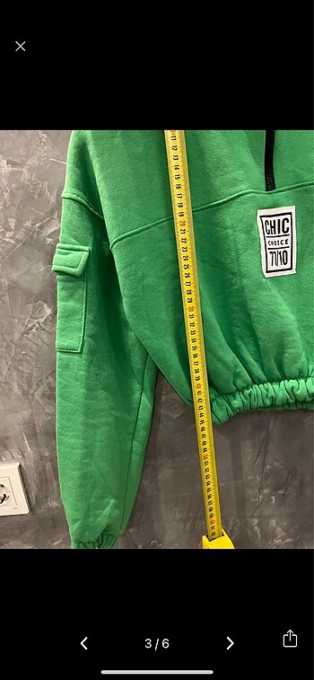 m Beden yeşil Renk Crop sweat