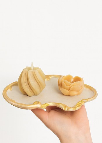 Bej Renk Dekoratif Mum Seti - Görsel 4