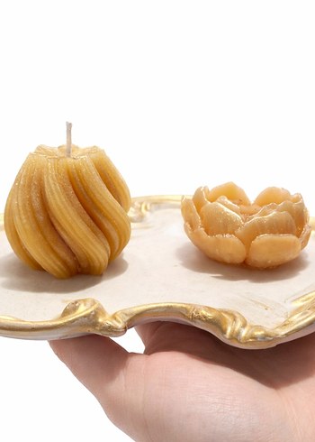 Bej Renk Dekoratif Mum Seti - Görsel 2