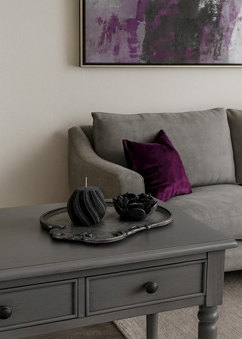 Gri Dekoratif Mum ve Mumluk Seti - Görsel 3