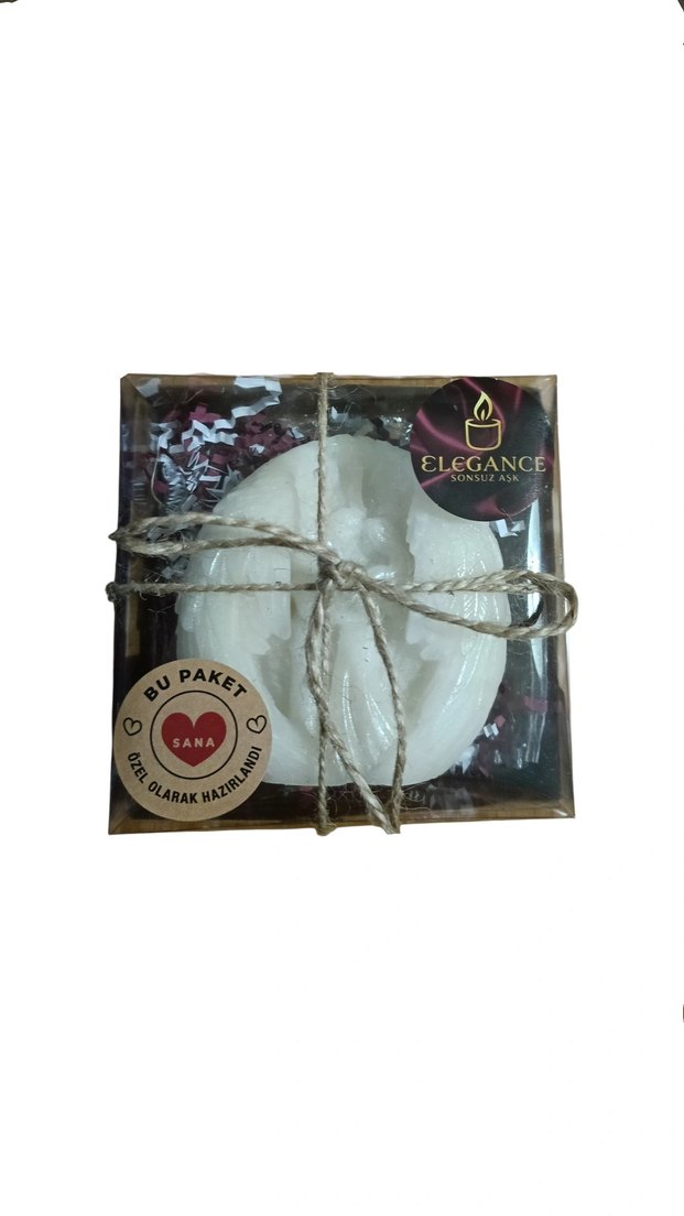 Beyaz Kanat Figürlü Hediyelik Mum - Görsel 2