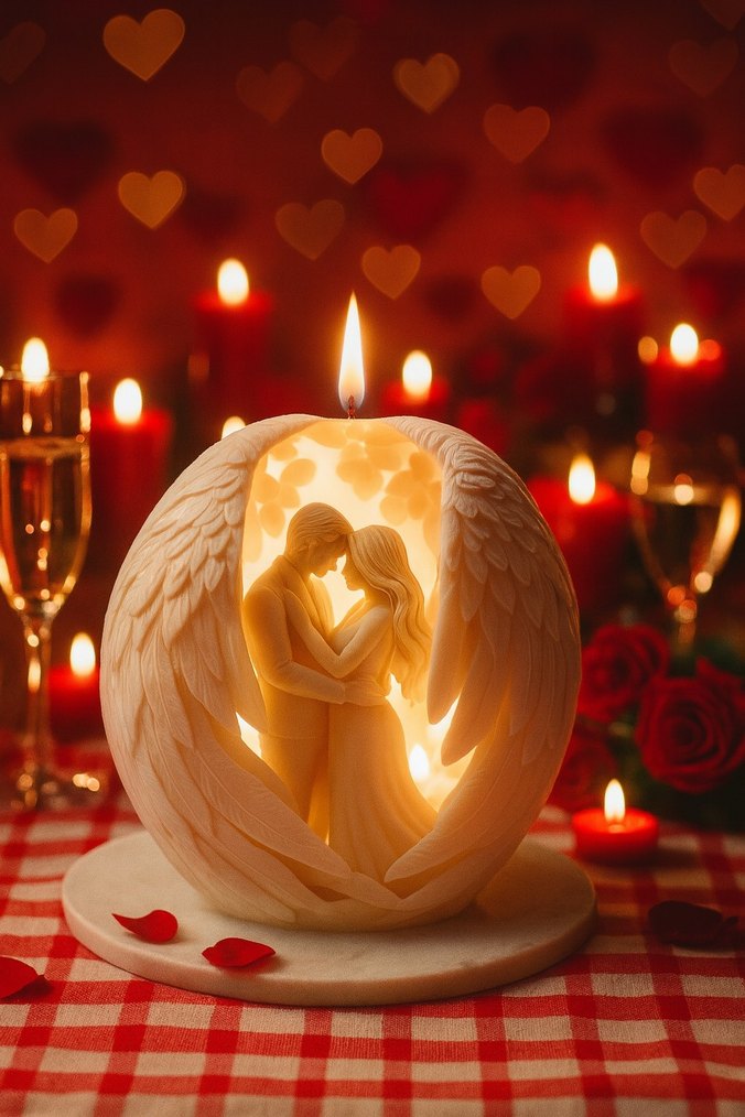 Beyaz Kanat Figürlü Hediyelik Mum - Görsel 4