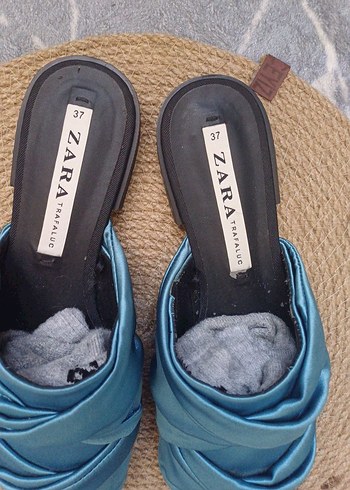 Zara ZARA SATEN MAVİ TERLİK 37