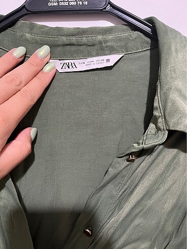 m Beden haki Renk Zara gömlek elbise