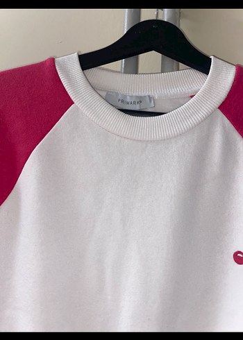 Pembe beyaz kiraz detaylı sweatshirt - Görsel 2