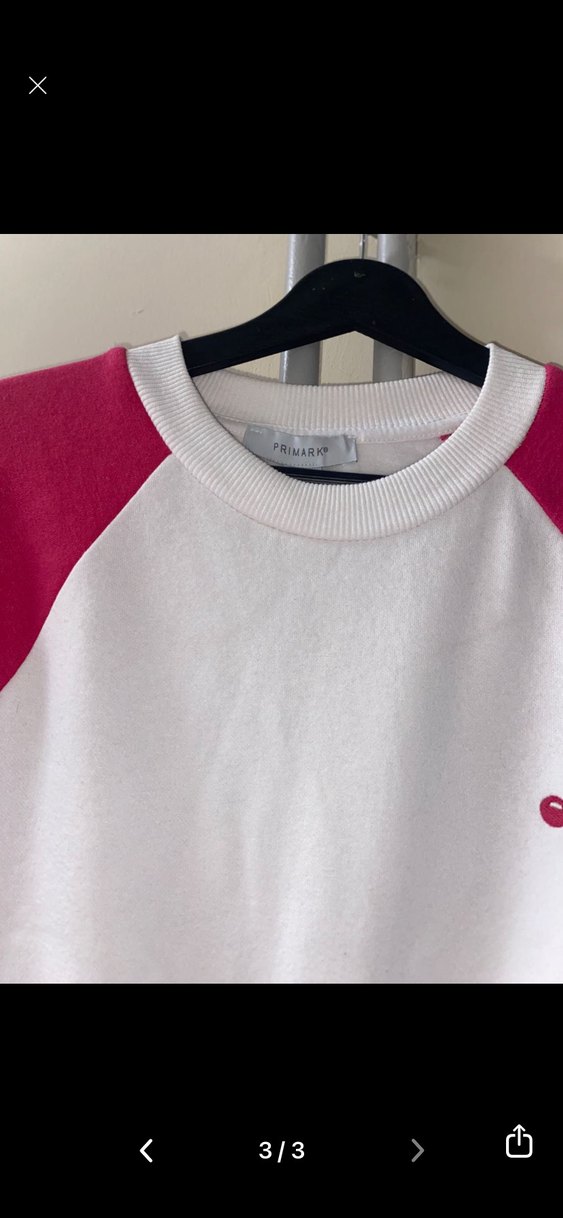 Pembe beyaz kiraz detaylı sweatshirt - Görsel 2