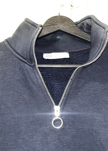 Yarım Fermuarlı Lacivert Sweatshirt - Görsel 3