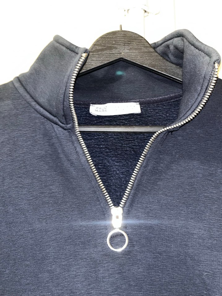 Yarım Fermuarlı Lacivert Sweatshirt - Görsel 3