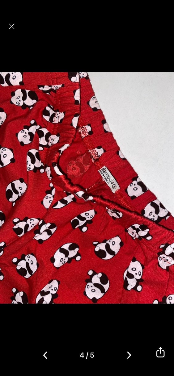 kırmızı panda baskılı şortlu Kadın Pijama Takımı - Görsel 4