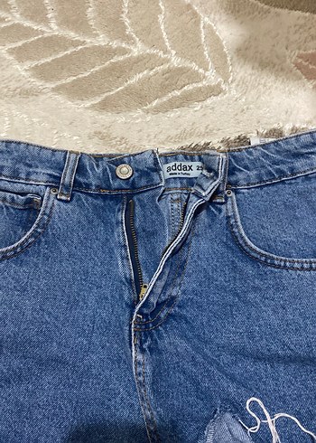 xs Beden Kadın Mavi Bol Kesim Mini Denim Şort