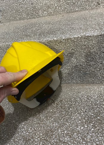 Sarı Plastik Motosiklet Kaskı baret - Görsel 2