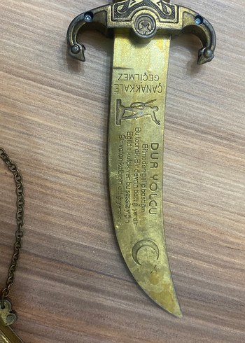 Altın Renkli Süsleme Figürlü Kılıç Biblo - Görsel 6