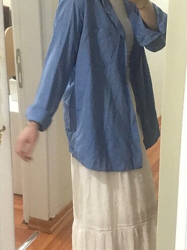 Diğer oversize mavi gömlek