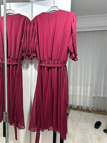 50 Beden bordo Renk Büyük beden bordo elbise