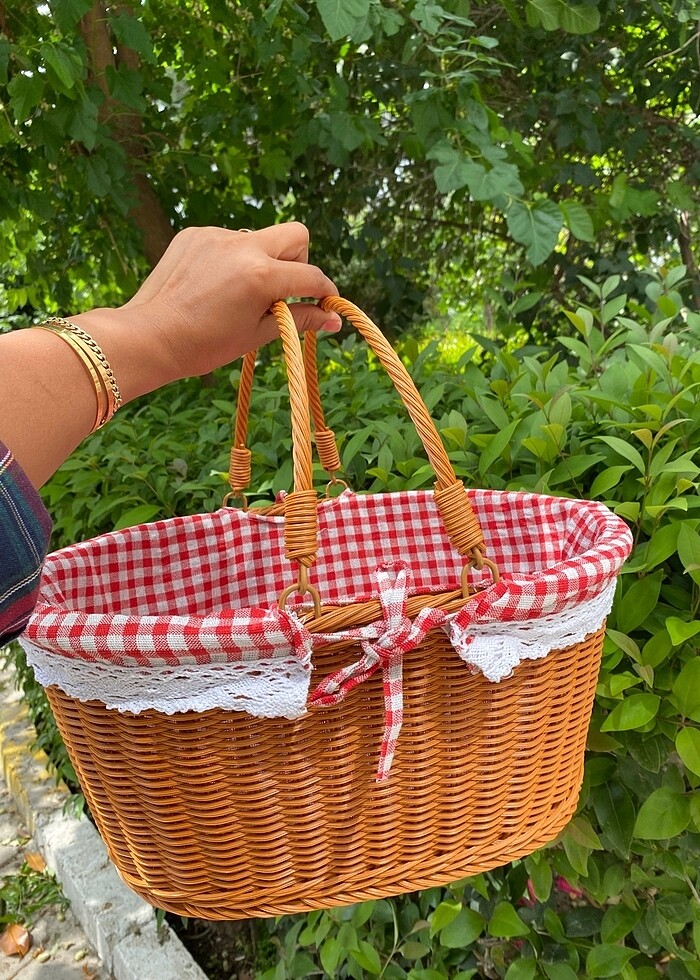 Piknik sepeti oval - Görsel 3