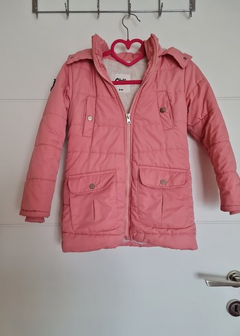 Kız Çocuk Pembe Fermuarlı Kaban - Görsel 2