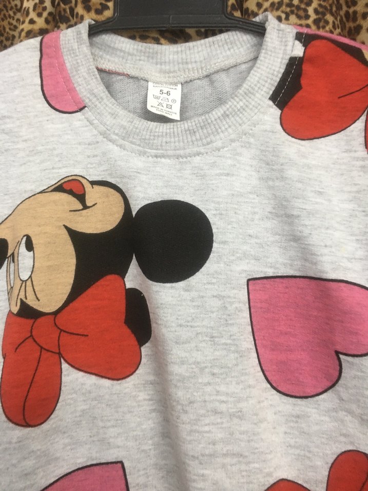 Kız Çocuk Gri Minnie Baskılı Eşofman Takımı - Görsel 2