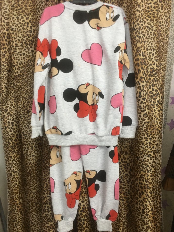 Kız Çocuk Gri Minnie Baskılı Eşofman Takımı - Görsel 3