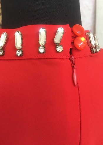 Uzun Kollu Kırmızı Renk taşlı Kadın Tunik - Görsel 7