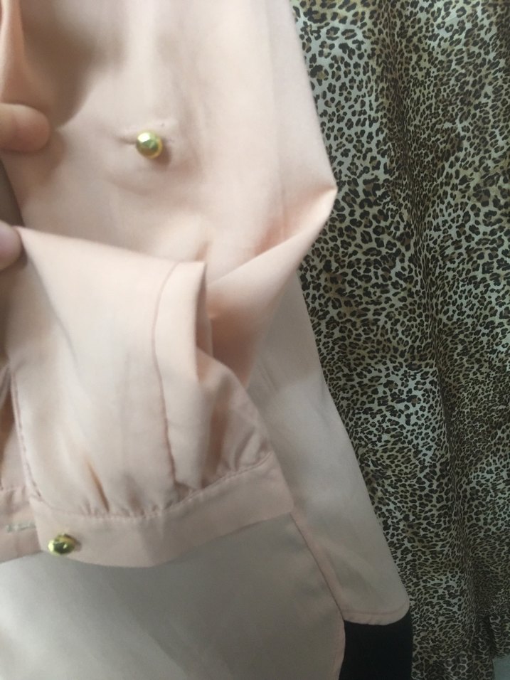 Somon renk Düğmeli Kadın Gömlek - Görsel 4