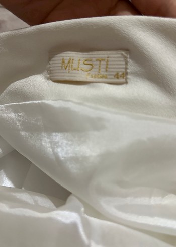 Beyaz Uzun Pamuklu Drapeli Etek - Görsel 3