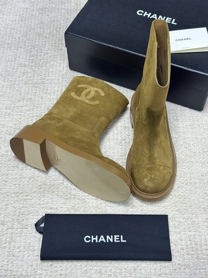 Hardal Süet Chanel Boot - Görsel 2