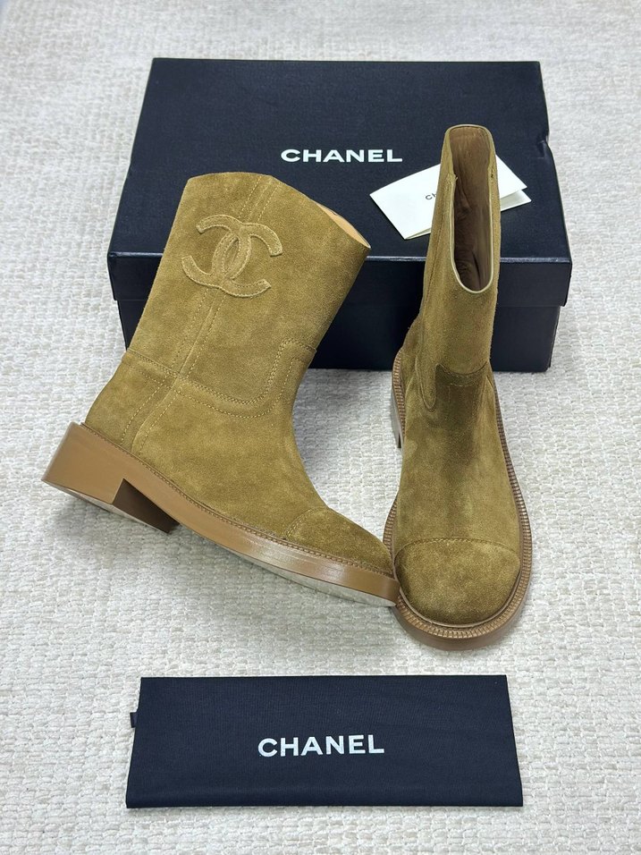 Hardal Süet Chanel Boot - Görsel 3