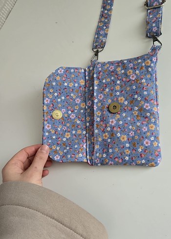Çiçek Desenli Kadın Renkli Çapraz Çanta - Görsel 6