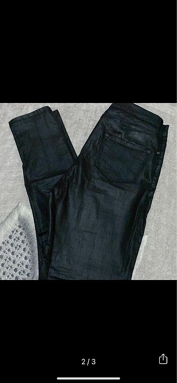 Diğer Siyah deri pantolon