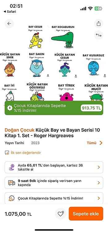 Beden Renk Mr. Men kitapları