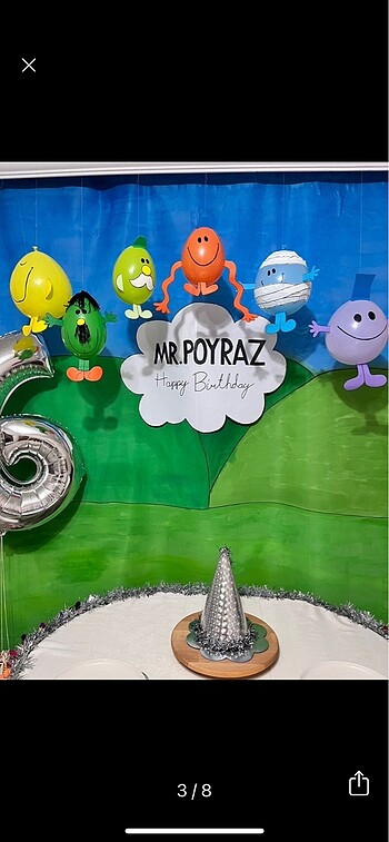 Beden Mr men Doğum günü konsepti