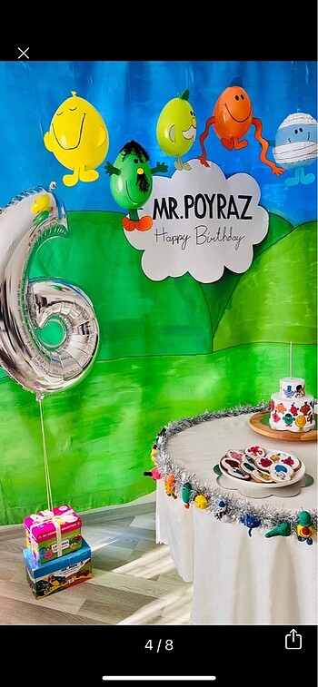 Beden Renk Mr men Doğum günü konsepti