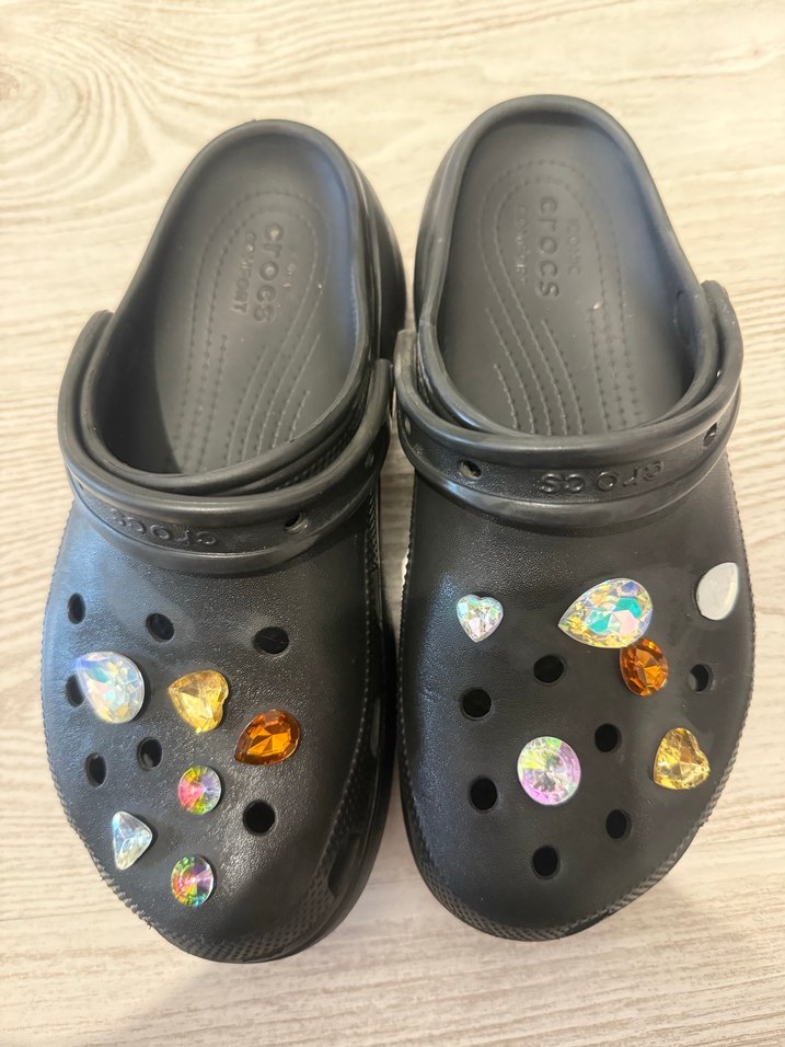 Siyah Platform Topuklu Crocs Kadın Terlik - Görsel 3