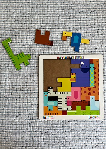  Beden Renkli Hayvanlar Tetris Çocuk Yapbozu