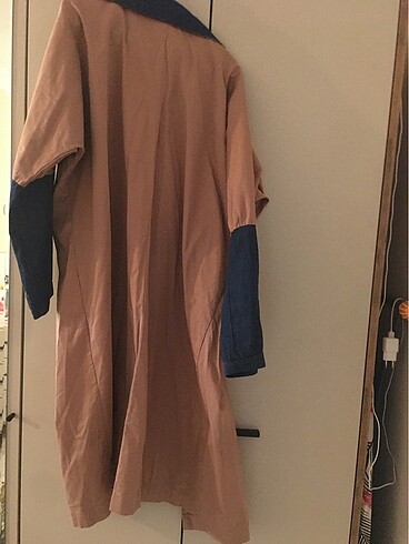 universal Beden camel Renk Kot jean detaylı trenckot