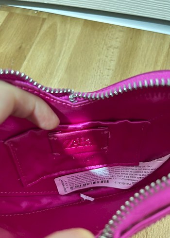  Beden pembe Renk Zara taşlı kalp şeklinde pembe çanta