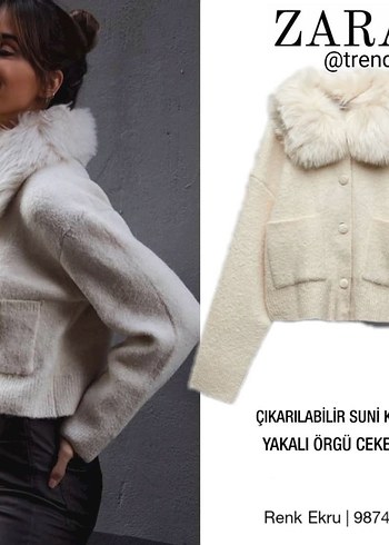 Zara Zara Suni Kürklü Midi Ceket