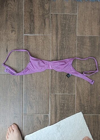 Zara Simli parlak bikini üstü
