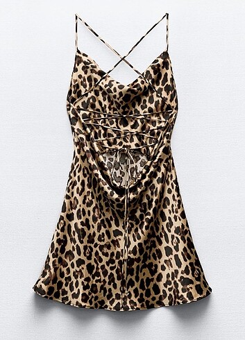 xs Beden Zara leopar desenli elbise