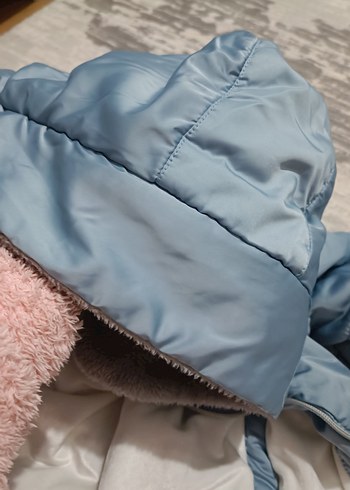 Mavi Fermuarlı Kadın Kışlık Mont - Görsel 7