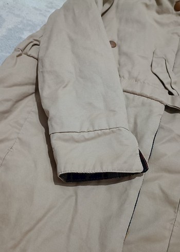 Çocuk Bej Kapüşonlu Uzun Kışlık Mont - Görsel 3