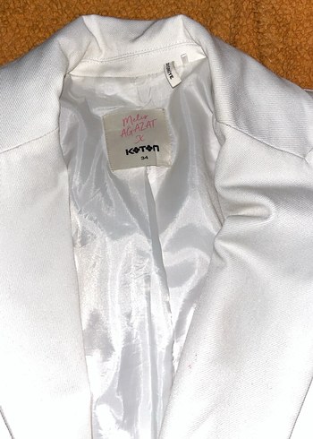 Koton Koton Beyaz Kadın Blazer Ceket
