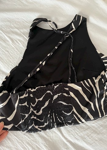 s Beden Zara Zebra Desenli Siyah bluz
