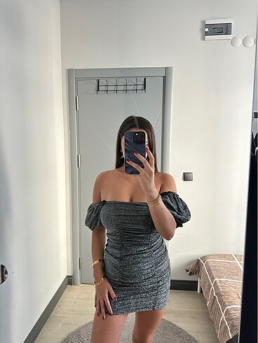 s Beden gri Renk H&M elbise