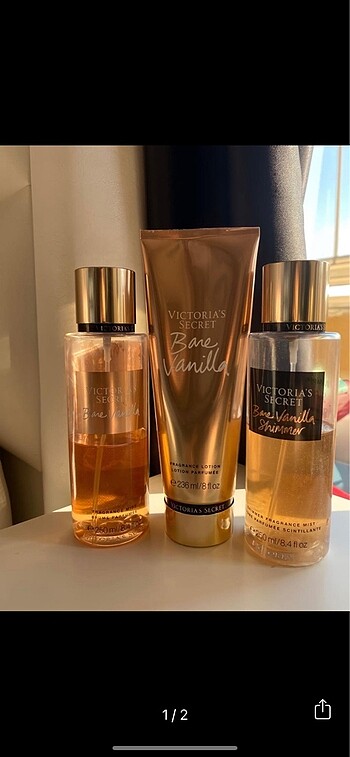 Victoria Secret vanilla vücut spreyi ve vücut losyonu