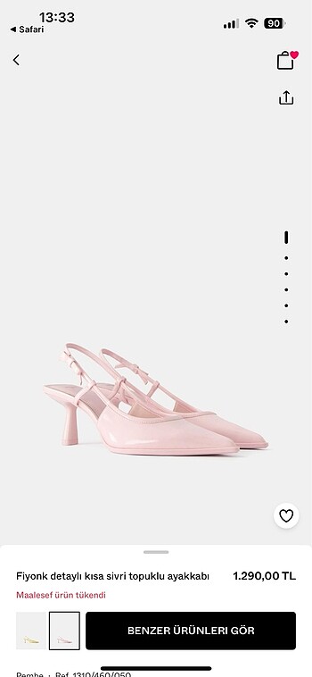 Bershka Toz Pembe Topuklu Ayakkabı