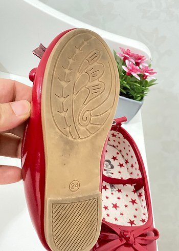 Kırmızı Fiyonklu Kız Çocuk Babet Ayakkabı - Görsel 2