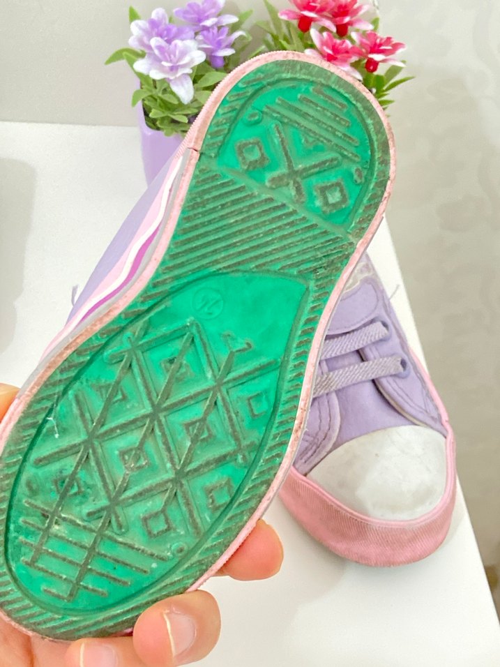 Kız Çocuk Mor Bağcıklı ve Cırtlı Spor Ayakkabı - Görsel 3