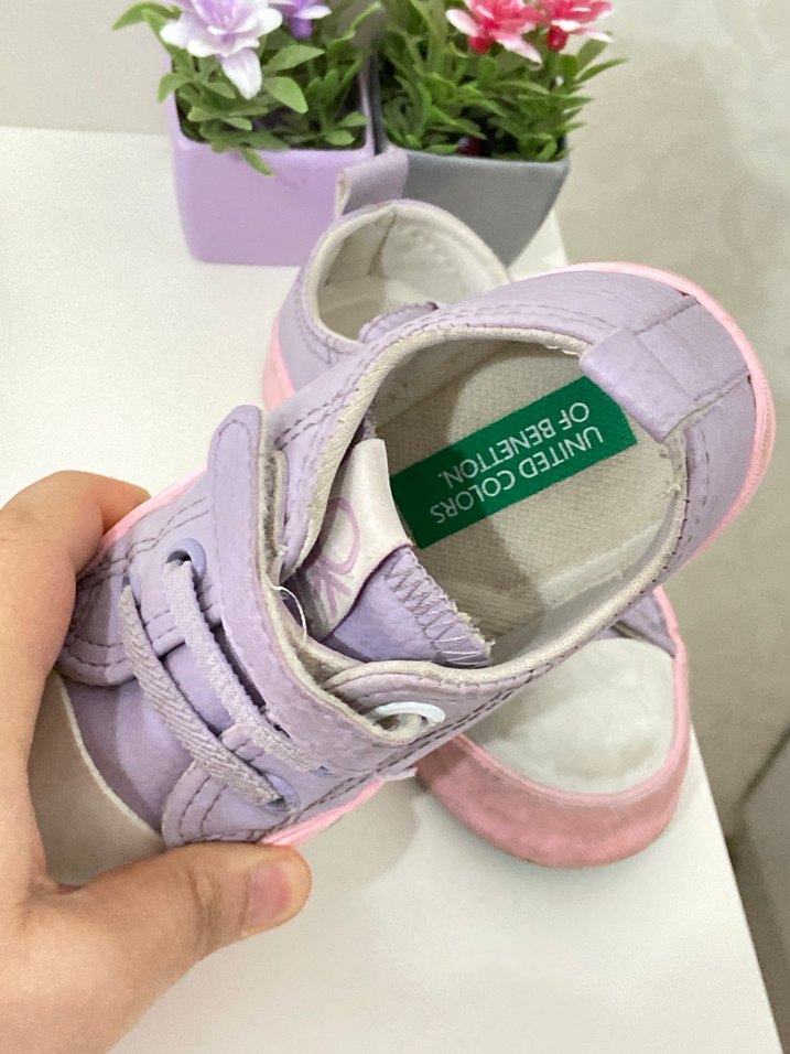 Kız Çocuk Mor Bağcıklı ve Cırtlı Spor Ayakkabı - Görsel 2
